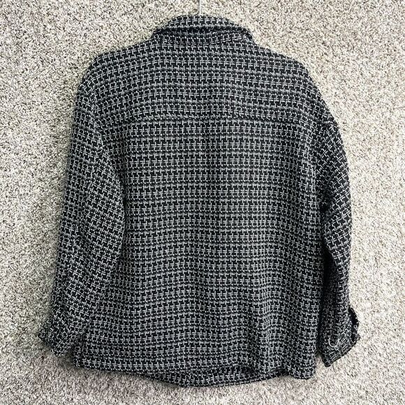Stoosh Jacket Women’s Small Black and White Tweed Long Sleeve Double Pocket - Picture 5 of 8